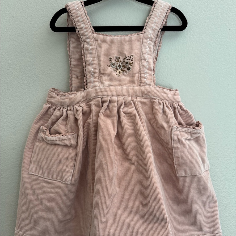 Jamie Kay Blush Corduroy Toddler Overall Dress- Size 1 Year